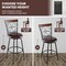 2 Pieces 24-Inch Adjustable PU Cushioned Swivel Barstools with 4 Additional Leg Tubes